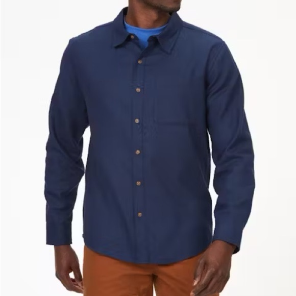 NWT Marmot Men's Fairfax Lightweight Flannel Shirt in Arctic Navy Size Large - Picture 1 of 12